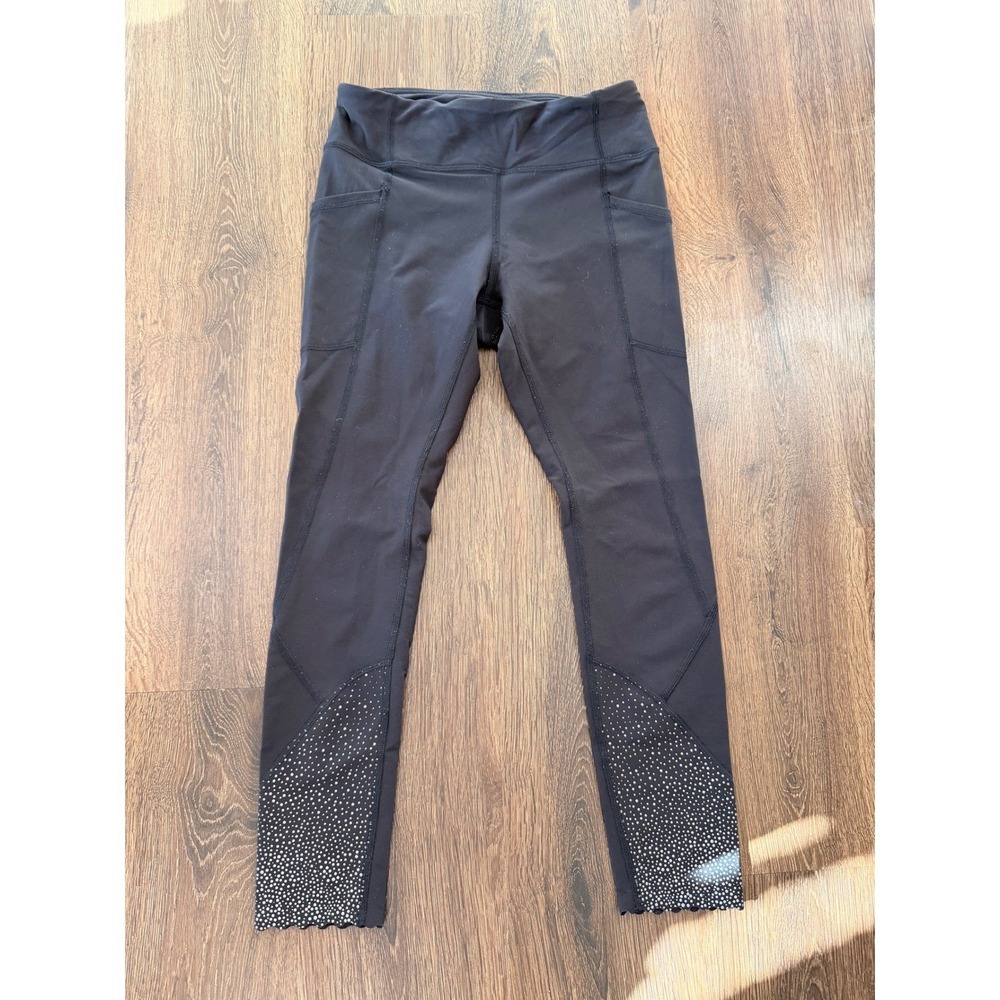 lululemon athletica Black Leggings with Speckled Hem size 6